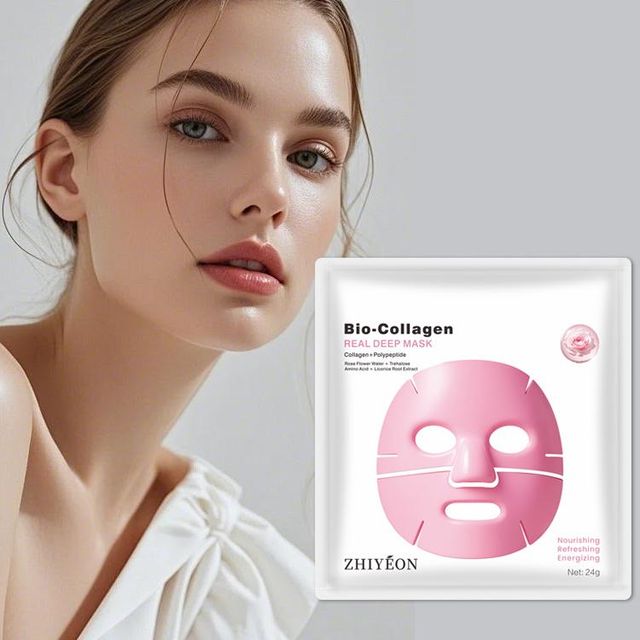 Wholesale Pink Bio-Collagen Face Mask Sheet Bio Collagen Facial Sheet Masks Overnight Hydration Korean Skincare - Image 3