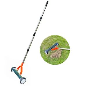 5.5FT Manual Lawn Scarifier Rake with Rolling Wheels for Thatch - Image 1