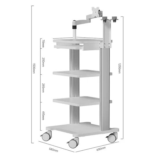 Medical Endoscope Trolley with 4-Layer Storage Cart System MOQ 1PC Origin China Style Morden Seater Single Wheel 4 - Image 1
