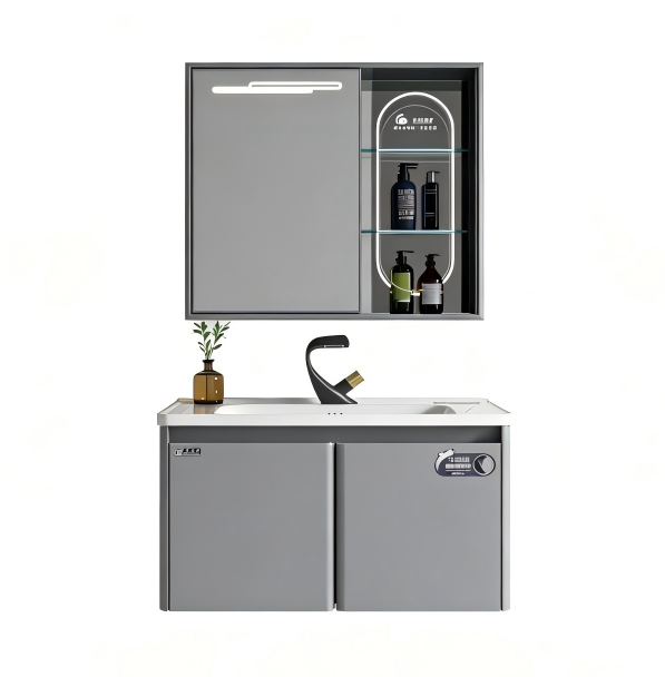 Bathroom cabinet Mirror Cabinet Frame Material Aluminum Profile Main Cabinet Material Stainless Steel Plate + Co-extrusion - Image 1