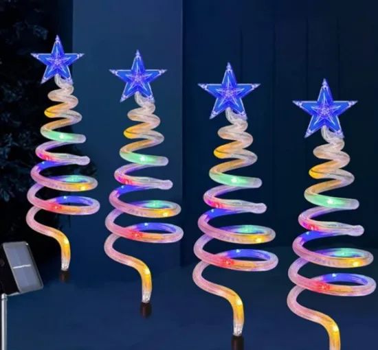 Solar Lawn Stake Lights Snowflake 8Modes Warm White LED Cartoon Touch Control ABS MOQ100 15D - Image 2