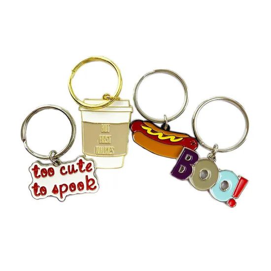 Promotional Metal Craft Metal Key Chains Custom Logo Keyring Cute Bubble Milk Tea Boba Keychain - Image 4