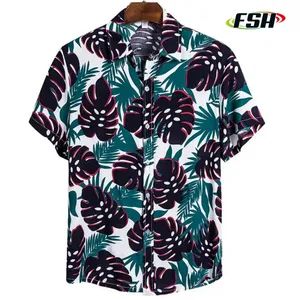 Custom Logo Design Sublimation Print Beach Wear Polyester Button Down Hawaiian Shirt - Image 3