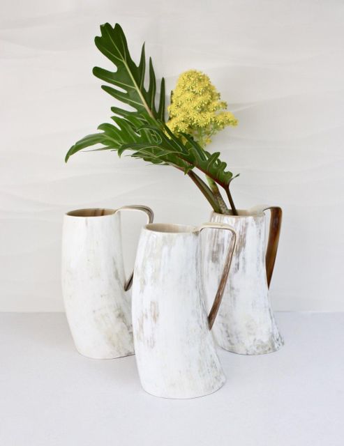 100% Real horn flower vase exclusive design 2 piece office and table decorate modern look horn flower vase - Image 3
