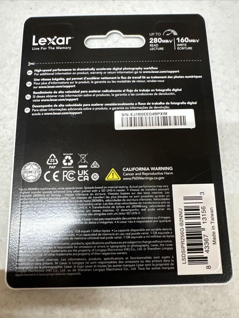 Lexar Professional Silver Pro SDXC 256GB - 2 Pack - New Sealed - Image 2