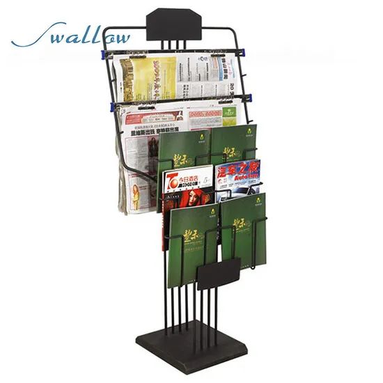 Display Hotel Information Rack, Catalogue & Reference Racks, Hotel Metal Newspaper Rack Magazine Display Stand - Image 2