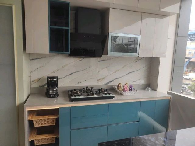Modern Kitchen Cabinets Colour Natural Appearance Modern Pattern Design Plain Door Finishing Acrylic Kitchen Design U- - Image 3