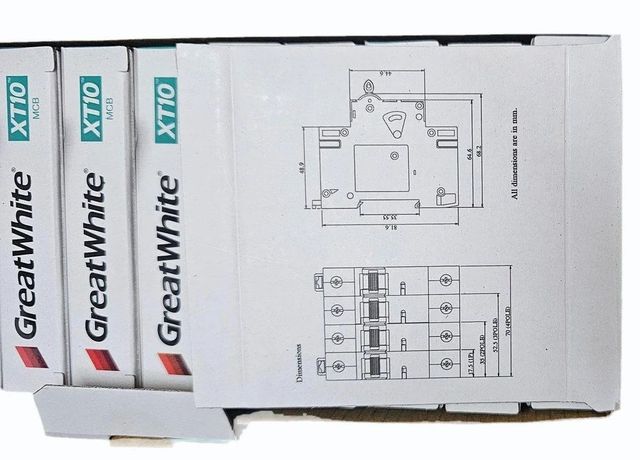 40A TP MCB C SERIES GREATWHITE Rated current 40 A CATLOG NO 62TP-C40 PAKING IN BOX 4 NOS Ampere Rating 40 Amp Mid-trip Function - Image 3
