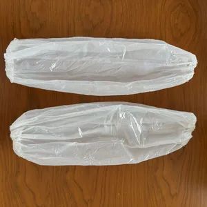 White Polyethylene Sleeves with Wider Elastic Folded Folded Trademark OEM Model NO. 2301 Size 16" or 18" Specification - Image 2