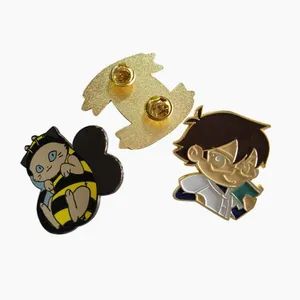 Custom Various Styles Metal Enamel Lapel Pin Origin China Plating Gold Material Metal Trademark YiBAO Model NO. YB-020 Type School Badge - Image 5