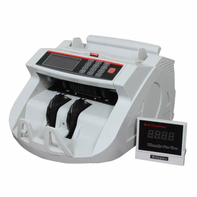 Currency Counting Machines Auto Start Stop Yes Machine Type Desktop Detection Features UV Hopper Capacity 600 notes Model Name/Number TVS - Image 1