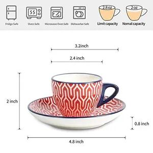 2.8 Oz Assorted Colors Ceramic Espresso Cups, Small Expresso Coffee Cup Set - Image 5