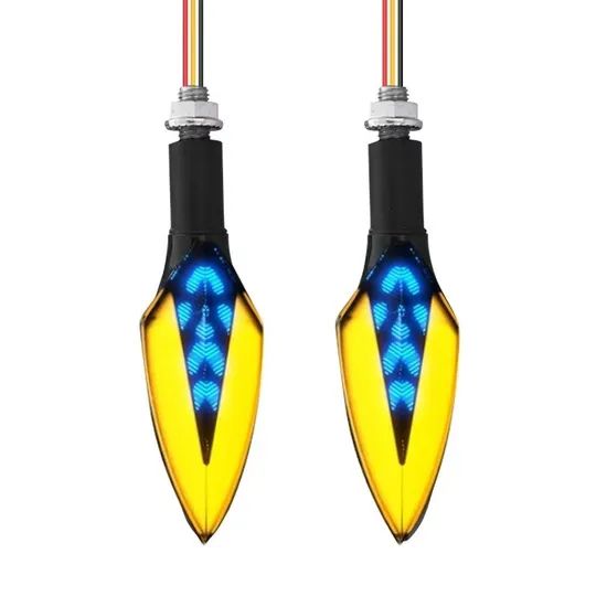 Universal PVC Motorcycle Turn Signals LED Light Flowing Water Flashing Indicator Blinker 12V Daytime Running Lamp - Image 1