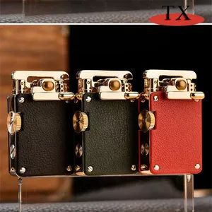 Metal Rocking Arm Vintage Leather Kerosene Lighter - Image 3