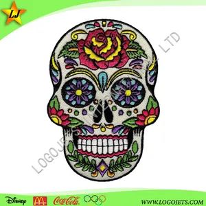 Custom Skull Rose Flower Patch Origin China Trademark OEM HS Code 58071000 Sample Time 6 Days Technics Embroidered Transport Package Single - Image 6
