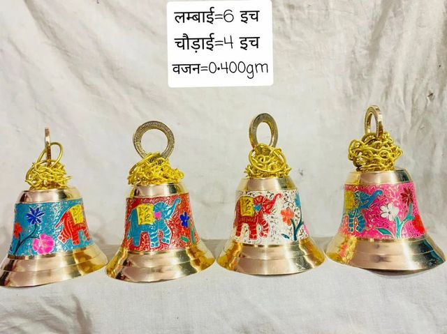 Brass Ghanti Bell, For Religious, Size: Mention In Photos Size Mention in photos Weight Mention in photos Brass Bell Type Pooja - Image 5