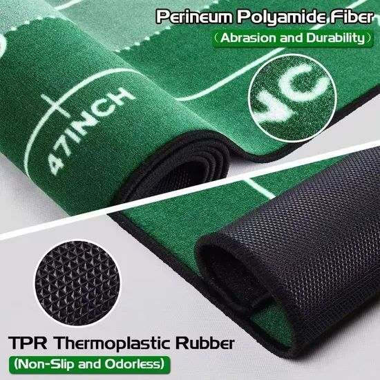 Custom Wholesale Indoor Practice Two-Way Golf Putting Mats Training Aid - Image 5
