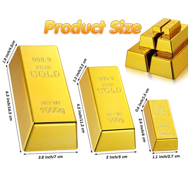 Simulation Plastic Gold Bars Decorative Props for Home Wedding New Year Event Party Supplies - Image 3