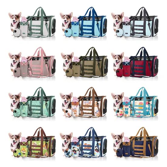 Durable Nylon PU & Polyester Lining Customized Foldable Portable Pet Carrier - Image 4