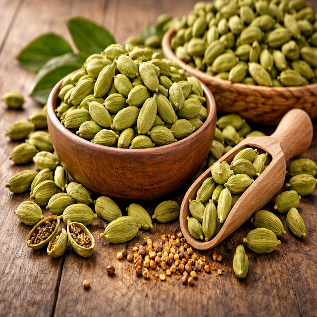 Green Natural Cardamom Granule AD Drying Process Single Herbs & Aromatic Spice Culinary Beverages For Sale - Image 3