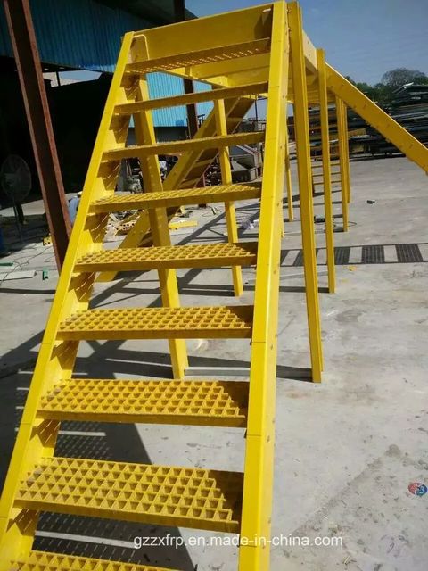 Rectangular Ladder Tread Frp Ladders Handrails, Rectangular Color Yellow Position Bridge ...