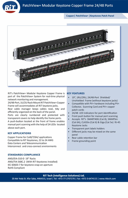 RIT TECH PATCHVIEW+ 24 PORT INTELLIGENT PATCH PANEL Brand RIT Height 19 Inches Model No R6011000 Material Aluminium Connector Type - Image 2