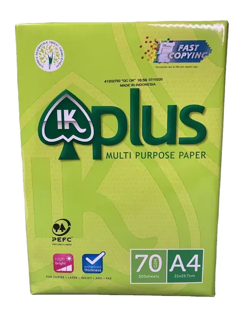 Hot Sale Printing IK PLUS Copy Paper 80gsm / Ik Plus A4 PAPER 75GSM for Sale / IK Plus Paper A4 Paper 80 Gsm - Image 4