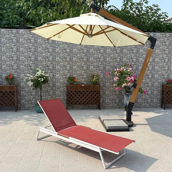 Pool Side Garden Luxury Stackable Teak Chaise Lounge Type Single Trademark MY Condition New Origin Foshan HS Code - Image 2