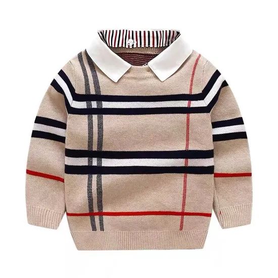 a Fashion Boy Checked Sweater Size S Gender Boy Season Winter Model NO. A01 Age 2-6 Years Technics Knitted Origin - Image 1