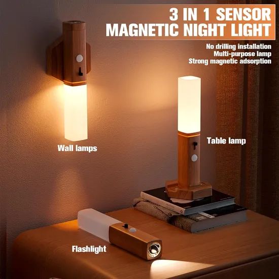 Rechargeable 3 in 1 LED Emergency Wall Lights Magnet Motion Sensor LED Light - Image 3