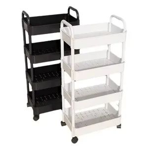 Multi-Layer Household Storage Rack Wheeled Trolley Bathroom Storage Rack Living Room Floor Rolling Snack Storage Rack - Image 1