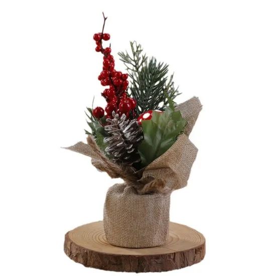 Desktop Artificial Plastic Mini Christmas Tree with Decorations Xmas Tabletop Tree - Image 3