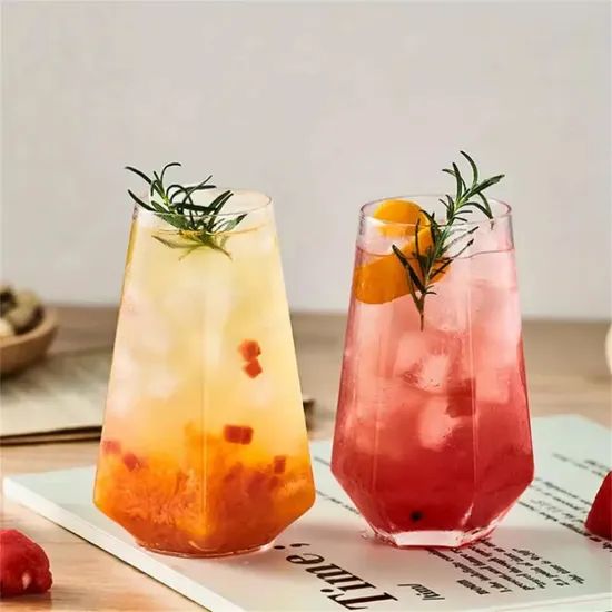 Factory Direct Transparent Creative Cocktail Glass Cup for Iced Coffee Juice Beverage Milk - Image 1