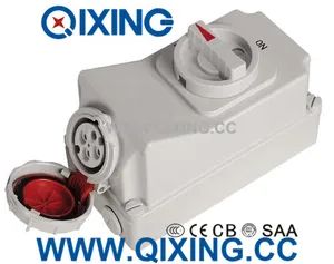 1p67 16A 4p Red Wall Switch Socket Interlock - Image 1