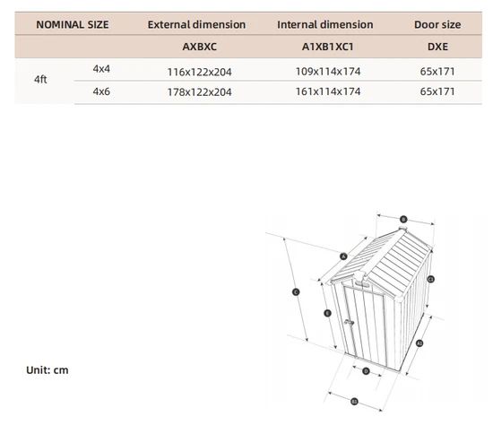 Garden Tool Storage Shed Origin Jinhua Model NO. P-S-1 Trademark Dibibi Specification - Image 2