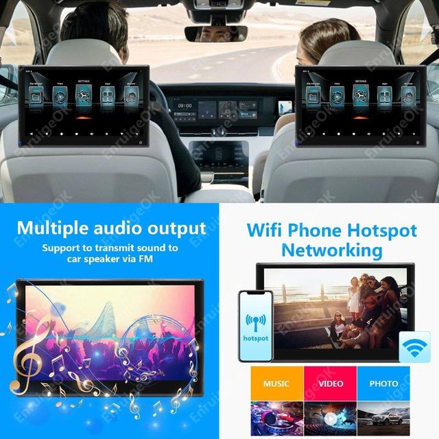 EnruigeOK Rear Seat Entertainment For GMC Touch Screen Android Headrest HDMI TV Monitor - Image 5