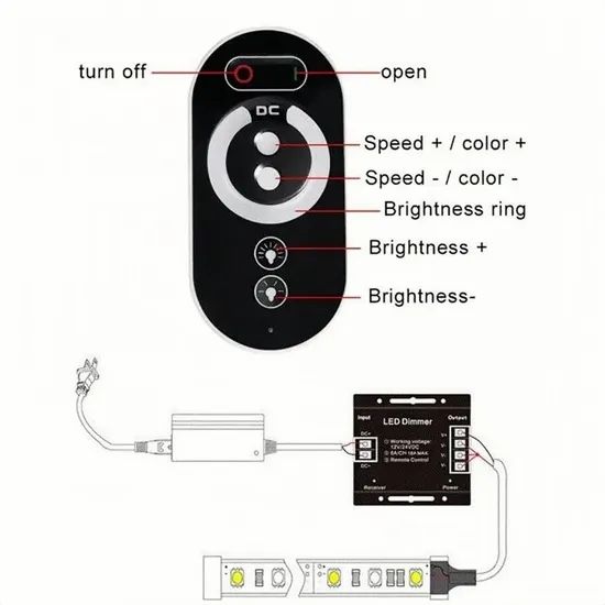LED Controller Dimmers RF Wireless Touch Controller Stairway Lighting LED Remote Control - Image 2