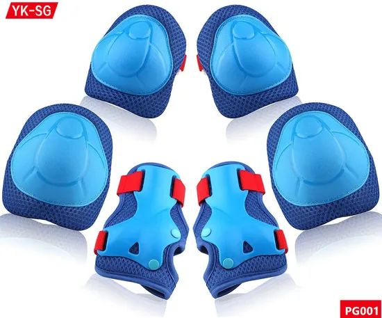 6PCS Elbow Knee Pads Wrist Guard Kids Nylon Multi Color 100pcs MOQ 15D Mesh Bag - Image 1