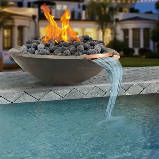 Swimming Pool Fire Bowl Outdoor Firepit with Water Feature Pool Fire Pits - Image 1