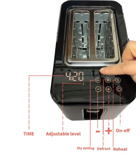 Customer Logo OEM Home Use Automatic Electric Smart Bread Bun Mini Toaster Machine Toasters with LED Display - Image 6