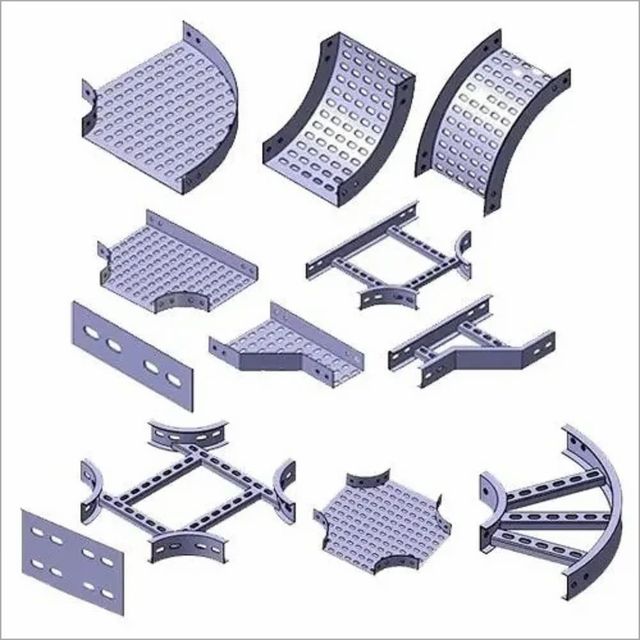 Galvanized Iron Perforated Cable Trays Color Silver Brand Sun Power Shape Rectangular Sheet Thickness 2mm Material Galvanized - Image 3