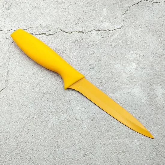 Yellow Color Non Stick Coating Utility Knife with Blade Guard - Image 6