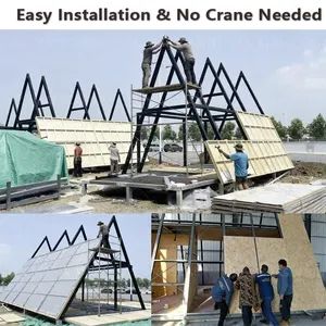 Outdoor Luxury Steel Structure Camping House Hotel 20FT 40FT Prefabricated a Frame Triangle Wooden-Style House for Commercial Rental Accommodation - Image 6