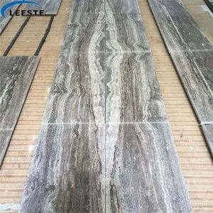 Silver Travertine Slab Grey Travertine Slab Color Wood Origin China Size 600x600mm Thickness 18mm HS Code 68029190 Trademark - Image 2