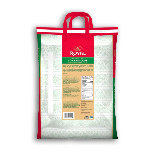 WHOLESALE ROYAL SONA MASOORI ORGANIC RICE 20 LBS. - Image 3