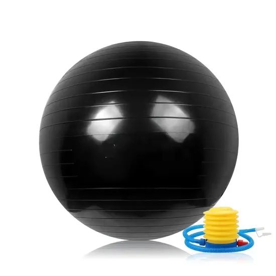 Wholesale PVC Anti-Burst Yoga Exercise Ball with Striped Non-Slip Elastic Pilates Accessories Customizable - Image 4