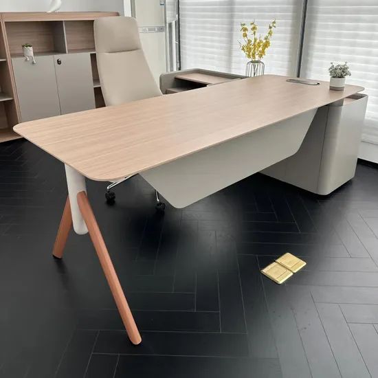 Computer Table with Built-in Shelves for Office Desk and Executive Office Table - Image 1