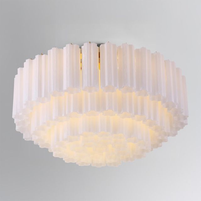 Crystorama Lighting Group White Addis 16 Light 32"W Flush - Brass - Image 1
