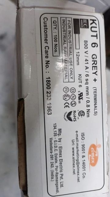 20A Elmex Terminal Block Color Grey Brand Elmex Voltage 240V Type PCB Mount Current Rating 20A Construction Material Premium - Image 3