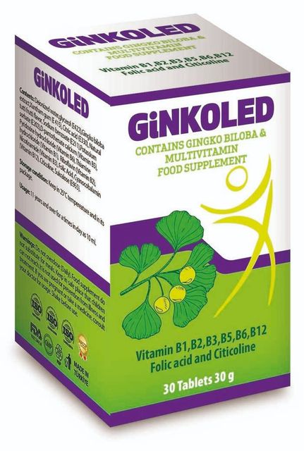GINKOLED; GINKO BILOBA EXTRACT AND B COMPLEX 30 TABLET/150ML SYRUP - Image 1